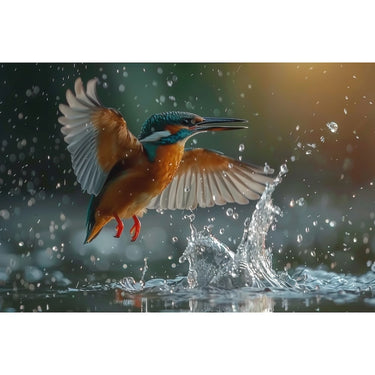 Flying Kingfisher Canvas